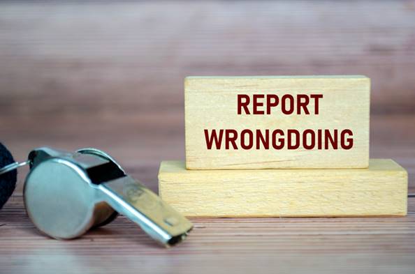 Report wrongdoing block and whistle - Whistleblower Protection